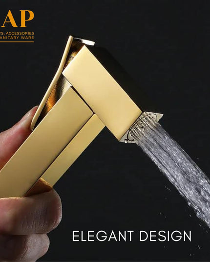 Duș Igienic Auriu – Design Pătrat, Montaj Exterior, Finisaj Elegant, VST105