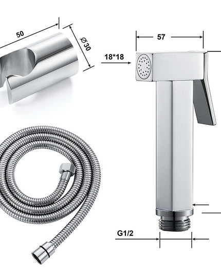 Duș Igienic Manual din Metal – Finisaj Cromat, Design Pătrat Modern, vst106