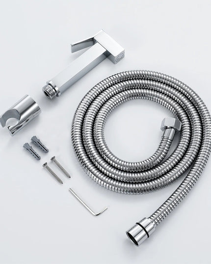 Duș Igienic Manual din Metal – Finisaj Cromat, Design Pătrat Modern, vst106