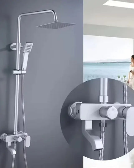 Set de Baterie de Perete cu Duș Rainfall, Design , alb mat, VST100