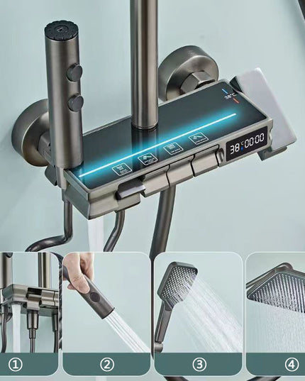 Set de Duș SmartLux Black - Cu Afișaj Digital și Funcție Termostatică