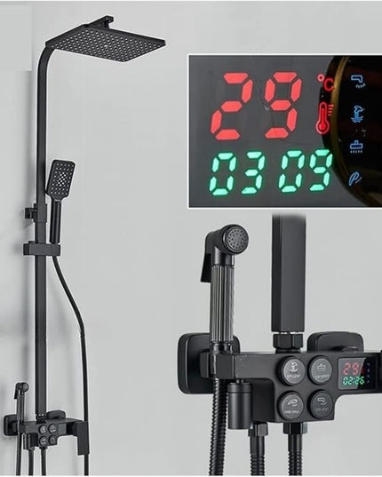 Coloana de duș multifuncțional cu termostat și LED, Nrgru Mat, BSL2-2