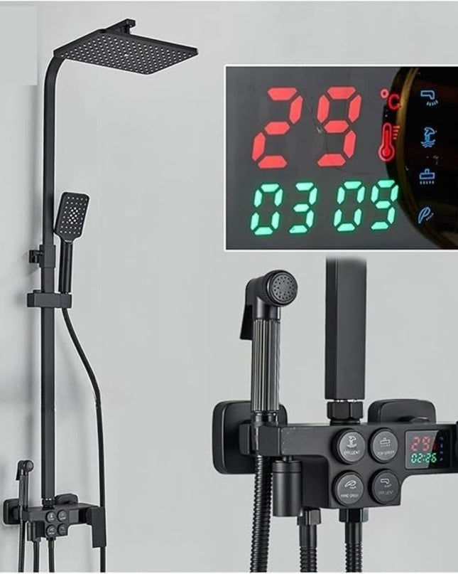Coloana de duș multifuncțional cu termostat și LED, Nrgru Mat, BSL2-2