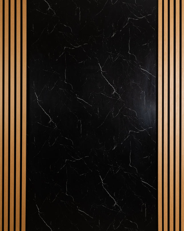 Placa PVC Marmura Mata Negru Cu Alb murmolux 5025-1