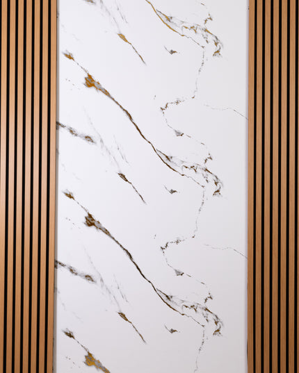 Placa PVC Marmura Alb Cu Auriu 20775