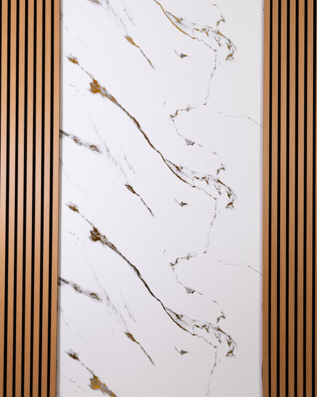 Placa PVC Marmura Alb Cu Auriu 20775