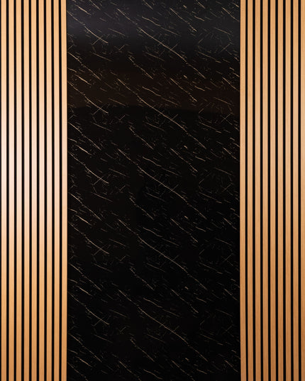 Placa PVC Marmura Negru Cu Auriu 8098-2