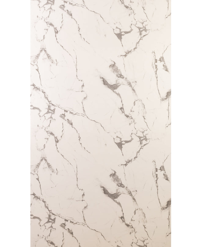 Placă Decorativă PVC – Crystal Concrete Shine, Marmură Albă cu Nuante Gri