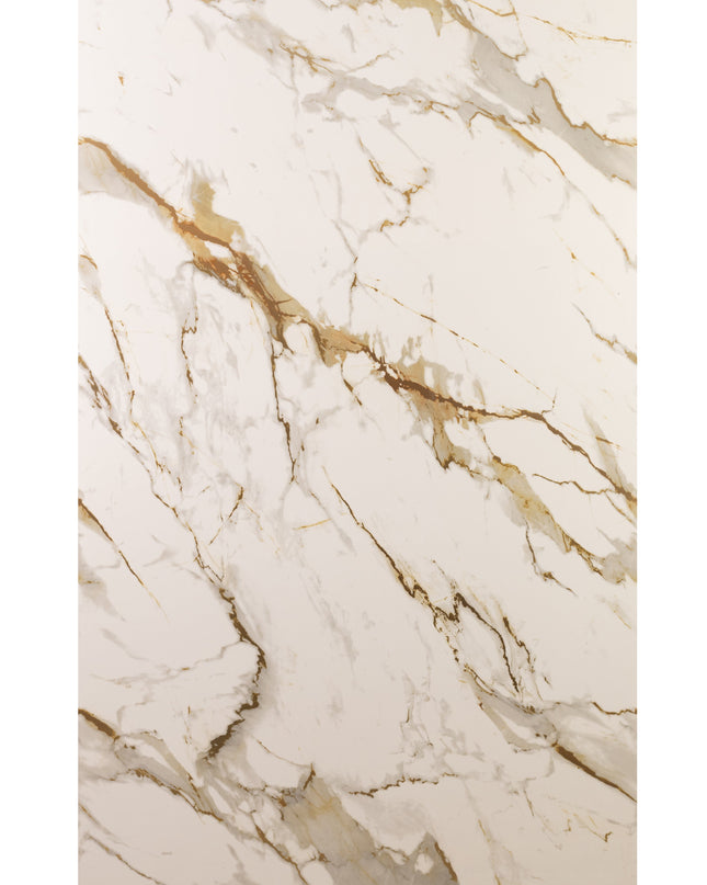 Placă Decorativă PVC – Crama Imperială Shine, Marmură Albă cu Tonuri Gri-Galben