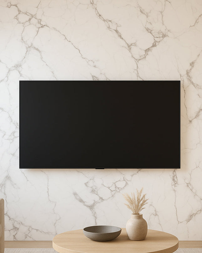 Placă Decorativă PVC – Crystal Concrete Shine, Marmură Albă cu Nuante Gri