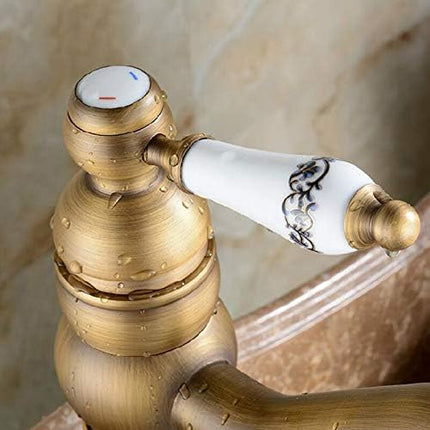 Baterie Lavoar Golden Copper – Bronz Antichizat, 2 Manete de Comandă, Design Clasic, VST32