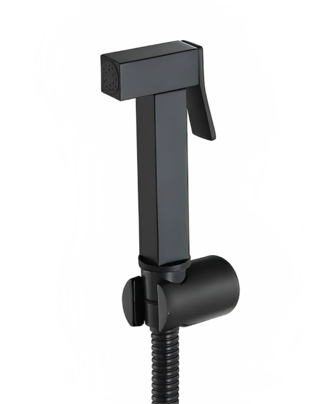 Set Duș Igienic Negru Mat – Design Pătrat, Montaj Ușor, Finisaj Modern, vst104