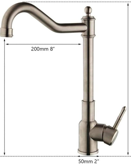 Robinet Bucătărie, Finisaj Periat Argintiu, Rotire 360°, 2 Tipuri de Spout, Design Modern, Material de Înaltă Calitate VST71