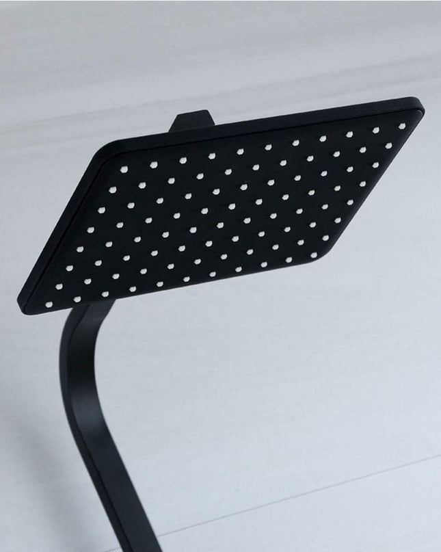 Set coloană duș, negru mat cu cap rotund tip ploaie și duș de mână, sistem complet cu mixer apă caldă/rece, VST92