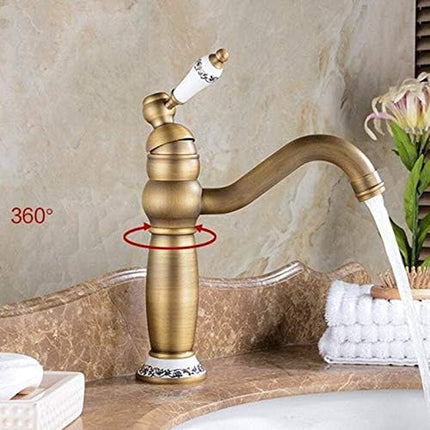 Baterie Lavoar Golden Copper – Bronz Antichizat, 2 Manete de Comandă, Design Clasic, VST32