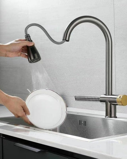 Baterie Bucătărie FlexiJet – Design Modern cu Duș Extractibil și Cascadă VST136