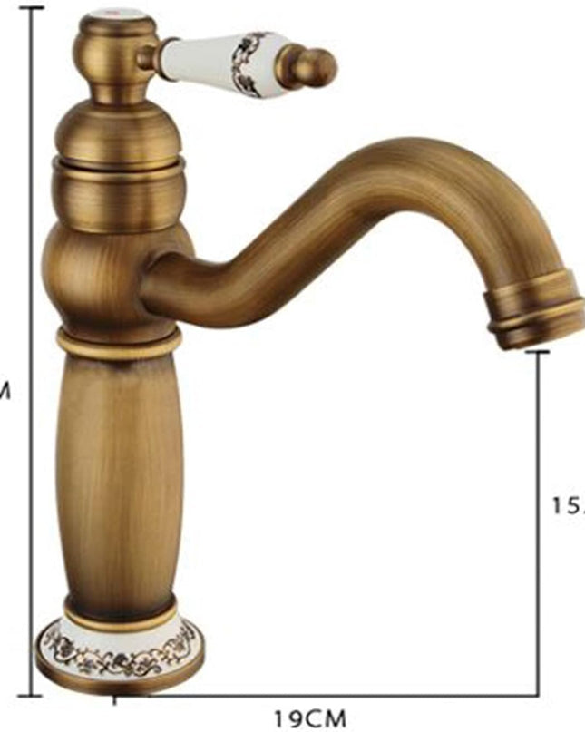 Baterie Lavoar Golden Copper – Bronz Antichizat, 2 Manete de Comandă, Design Clasic, VST32