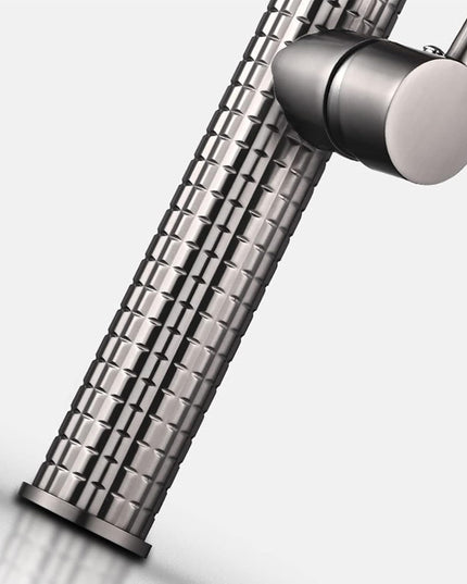 Baterie de bucătărie cu duș extractibil, pipă înaltă 49 cm, Gri Antracit, VST138