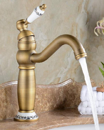 Baterie Lavoar Golden Copper – Bronz Antichizat, 2 Manete de Comandă, Design Clasic, VST32