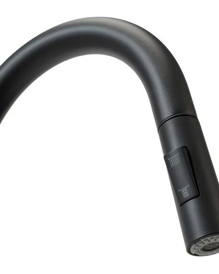 Baterie de Chiuvetă pentru  Bucătărie  – Pipă Retractabilă, Rotativă 360°,  Negru, VST124