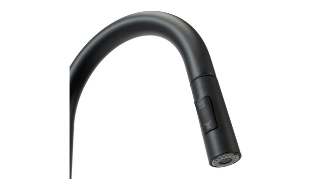 Baterie de Chiuvetă pentru  Bucătărie  – Pipă Retractabilă, Rotativă 360°,  Negru, VST124