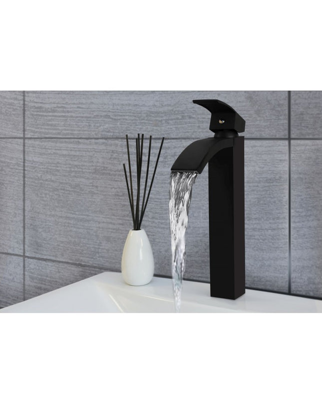 Baterie Lavoar Baie Lotus Black, Negru, Înălțime 30 cm, VST17