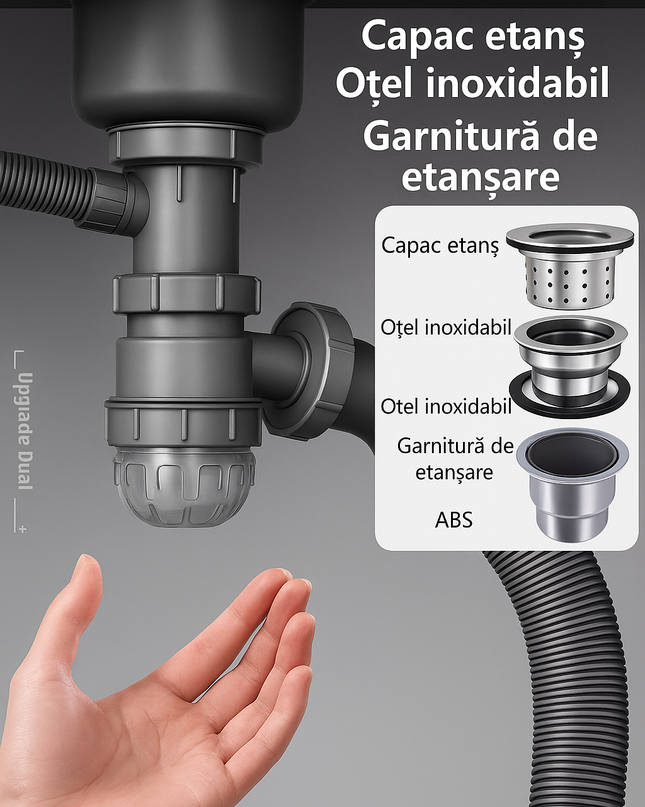 Chiuvetă Multifuncțională cu Uscător Integrat, 100x45 cm, Oțel Inoxidabil Gri Antracit