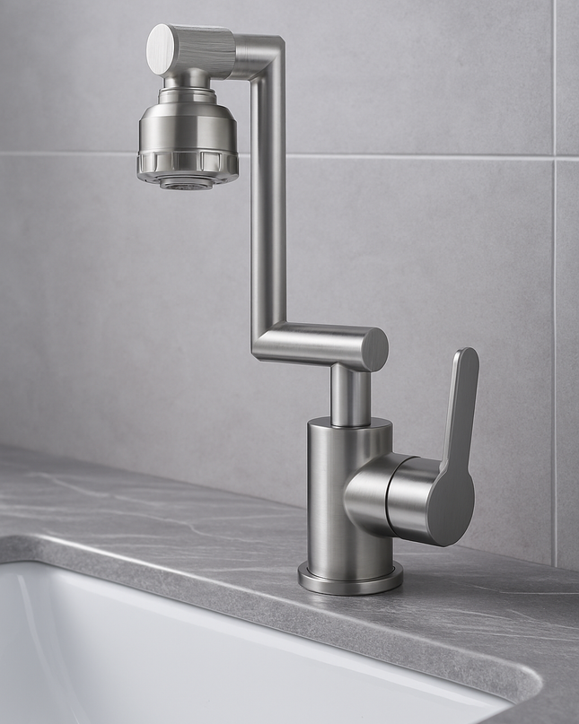 Baterie Chiuvetă Bucătărie Cromată Lucioasă – Design Complex, Rotire Extinsă 360°, VST51