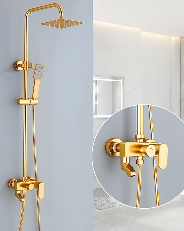 Baterie Baie Auriu Mat – Design Simplu, Monocomandă Elegantă, VST102