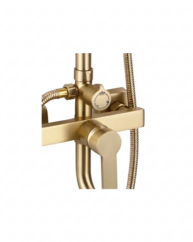 Set de Duș cu Baterie pentru Cadă și Duș, Auriu Periat (Brushed Gold), BSL22