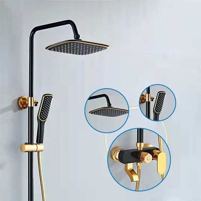 Coloana de dus Baie Negru și Auriu – Design Simplist și Elegant, vst97