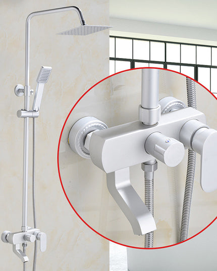 Set de Baterie de Perete cu Duș Rainfall, Design , alb mat, VST100