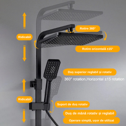 Set termostatic de duș cu 4functii și afișaj digital, BSL2
