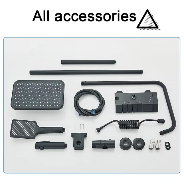 Set de Duș AquaElegance Afișaj Negru Mat – Digital și Funcții Multiple, BSL10