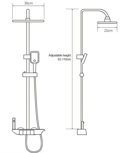 Set de Duș AquaElegance Afișaj Negru Mat – Digital și Funcții Multiple, BSL10