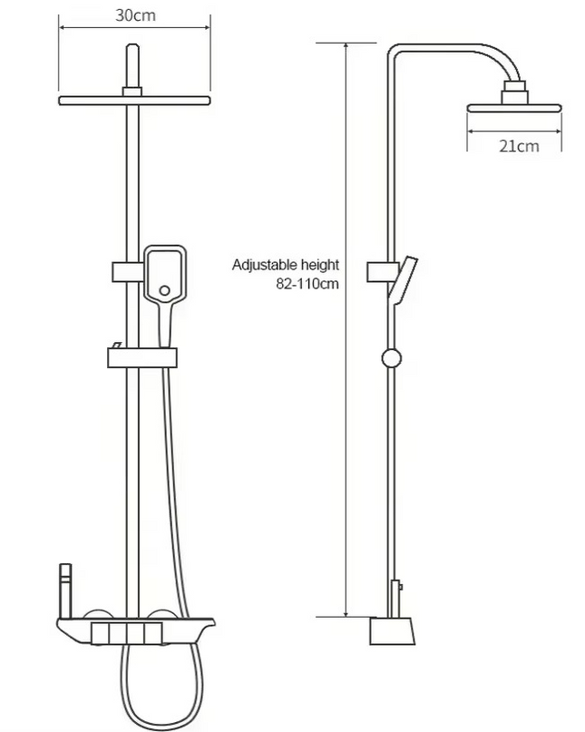 Set de Duș AquaElegance Afișaj Negru Mat – Digital și Funcții Multiple, BSL10