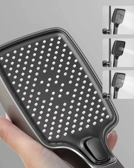 Set de dus Full Light, 4 functii de spalare, Negru mat, Banda LED, displey LED