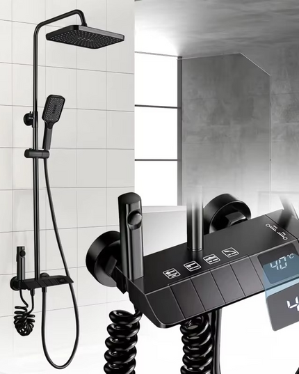 Set de Duș AquaElegance Afișaj Negru Mat – Digital și Funcții Multiple, BSL10