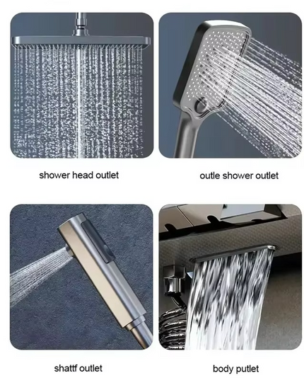 Set de Duș AquaElegance Afișaj Negru Mat – Digital și Funcții Multiple, BSL10