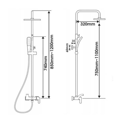 Coloană de Duș AquaVision – Afișaj LED, Termostat și Funcții Multiplu Personalizabile, BSL8