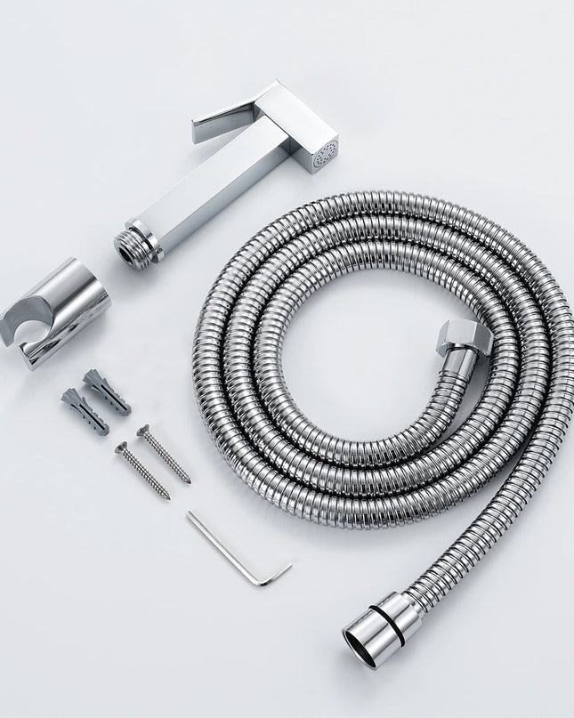 Duș Igienic Manual din Metal – Finisaj Cromat, Design Pătrat Modern, vst106