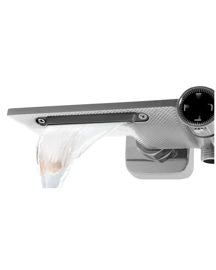 Coloana de duş Pure Flow Chrome, cu 4 functii de spalare, si scurgere tip cascada