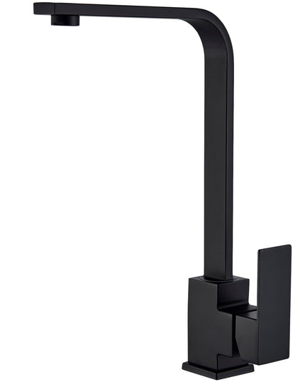 Baterie Bucătărie Minimalistă – Negru Mat, Cadru Pătrat, Monocomandă VST59