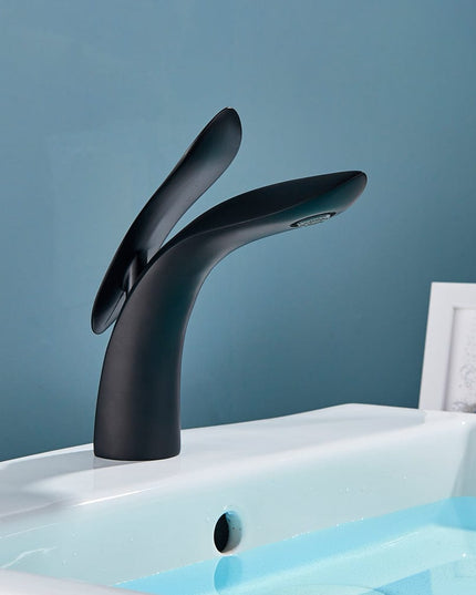 Baterie Baie Negru Mat pentru Lavoar, 20 cm, VST31