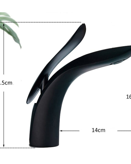 Baterie Baie Negru Mat pentru Lavoar, 20 cm, VST31