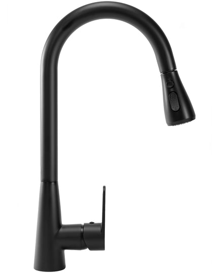 Baterie bucătărie negru mat cu duș extensibil modern, VST48