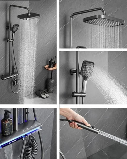 Coloană de Duș RainGlow – Afișaj Digital și LED-uri pentru O Experiență Premium