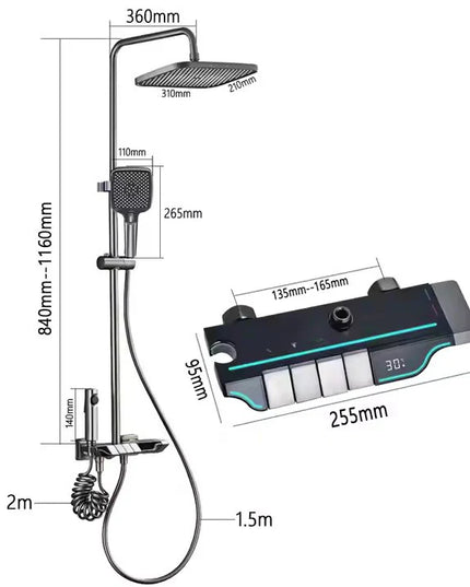 Coloană de Duș AirFlow Elite – LED Inteligent și Control Termostatic pentru O Experiență de Lux