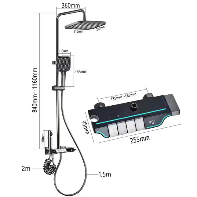 Coloană de Duș AirFlow Elite – LED Inteligent și Control Termostatic pentru O Experiență de Lux