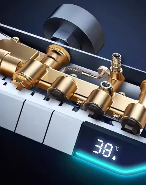Coloană de Duș AirFlow Elite – LED Inteligent și Control Termostatic pentru O Experiență de Lux